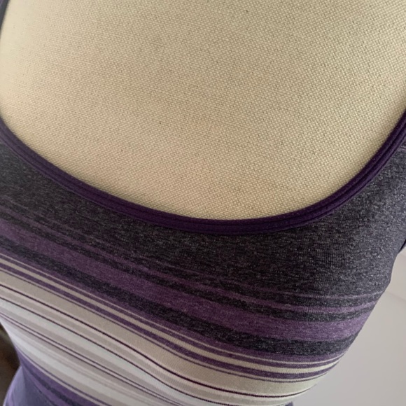 LULULEMON RACERBACK STRIPPED TANK TOP. PURPLE. SIZE 4. EUC. - Picture 3 of 16